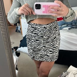 Zebra Print Mini Skirt NWT